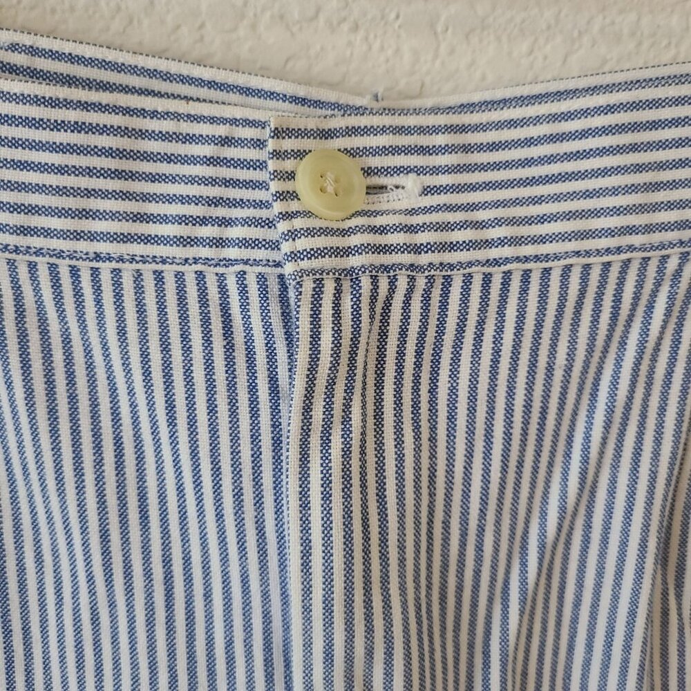 Preswick & Moore US Size 34 100% Cotton Blue White Striped 4.5" Inseam Shorts - Picture 3 of 13